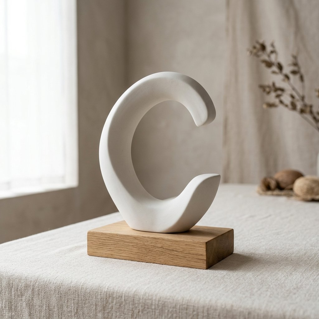 West Elm Alba Ceramic & Wood Object
